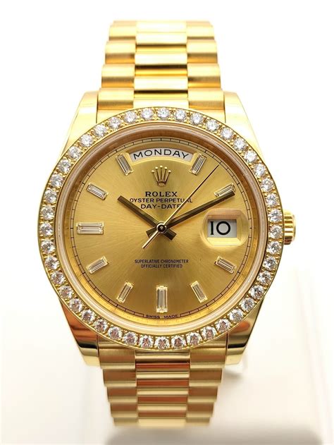 yellow gold day date rolex|Rolex Day-Date watch price.